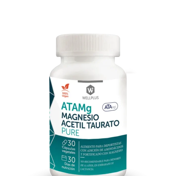 Magnesio Acetil Taurato Pure  Atamg 30 cápsulas Wellplus