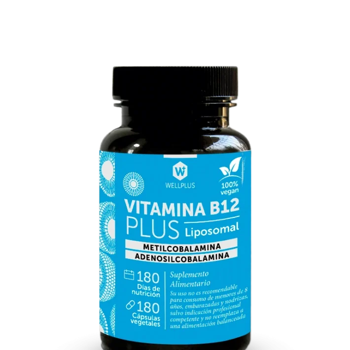 Vitamina B12 plus liposomal metilcobalamina adenosilcobalamina 180 cápsulas wellplus