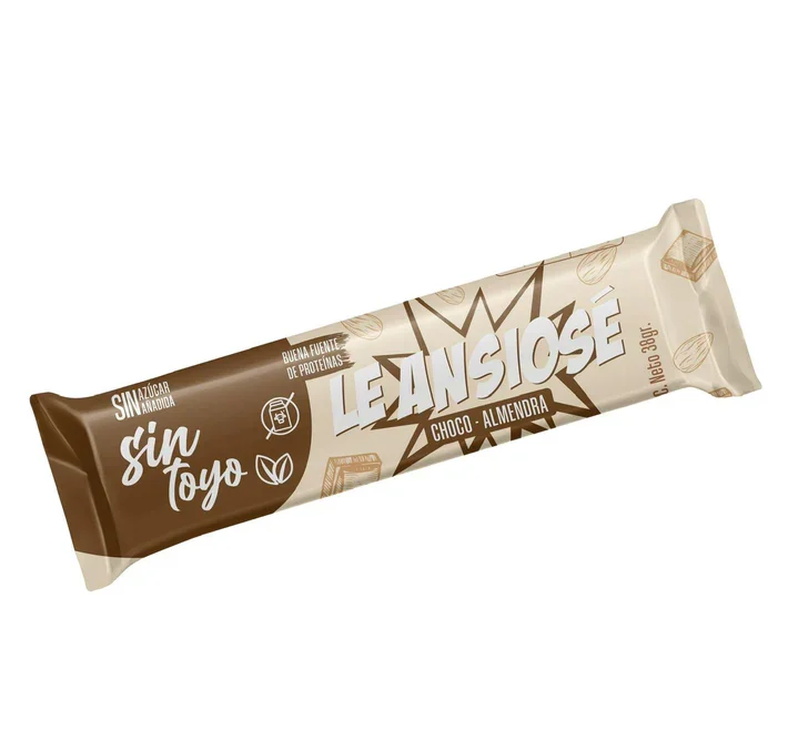 Le Ansiose chocolate y almendra barra 38g Sin Toyo