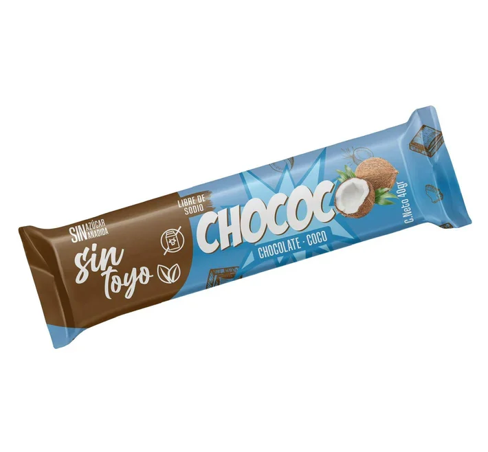 Chocococo barra  de chocolate y coco de 40g Sin Toyo