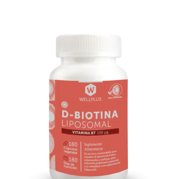 D-biotina liposomal 180 cápsulas wellplus