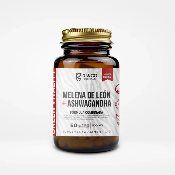 Melena de León + Ashwagandha 60 cápsulas RiandCo
