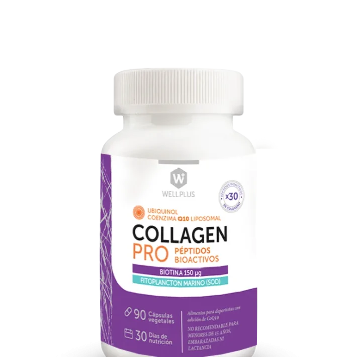 Collagen Pro péptidos bioactivos 90 cápsulas Wellplus