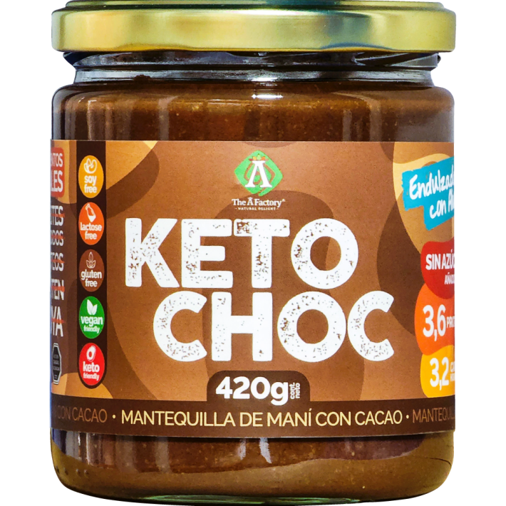 Keto Choc Mantequilla de Mani con Cacao 420g Ambrosia