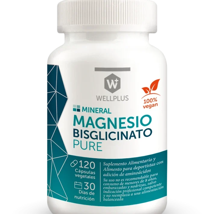 Magnesio Bisglicinato Pure 120 cápsulas Wellplus