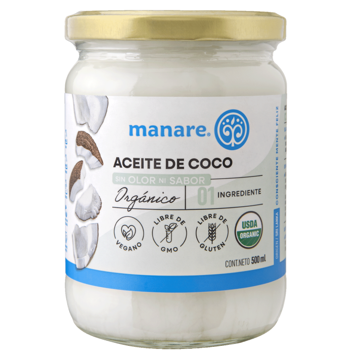 Aceite de coco sin olor sin sabor 500ml Manare