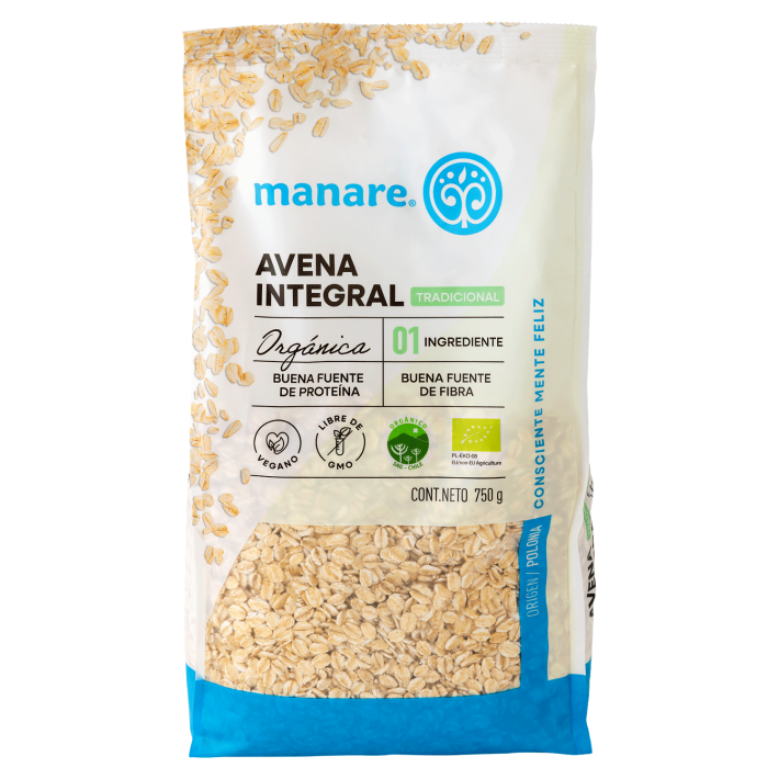 Avena Integral Orgánica 750 g Manare