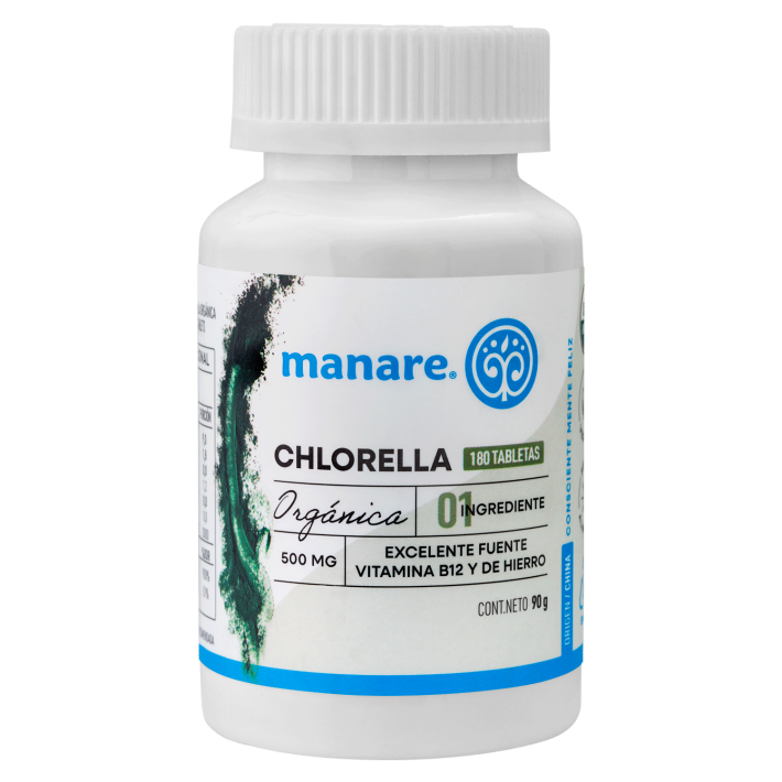 Chlorella Orgánica 180 tabletas 90g Manare