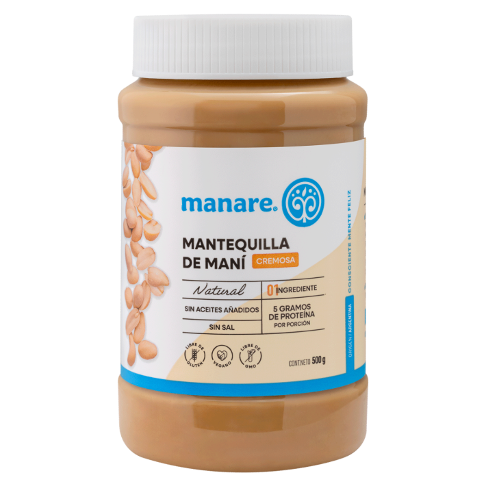 Mantequilla de Mani Cremosa 500g Manare