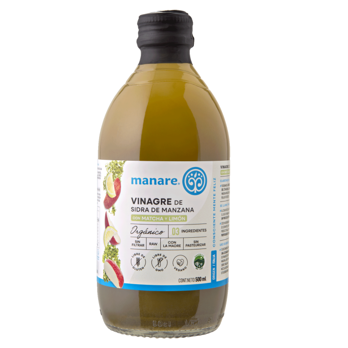 Vinagre de Manzana con Limón y Té Matcha 500ml Manare