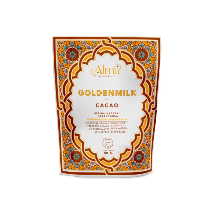 Leche Dorada en Polvo con Cacao y Lúcuma instantánea vegana 240gr