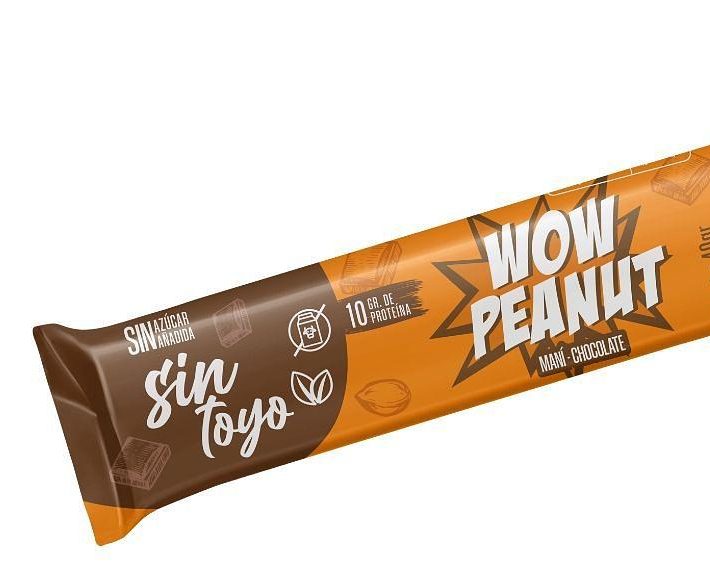 Wow Peanut barra de mani-chocolate 6g de proteina barra de 40 g Sin toyo