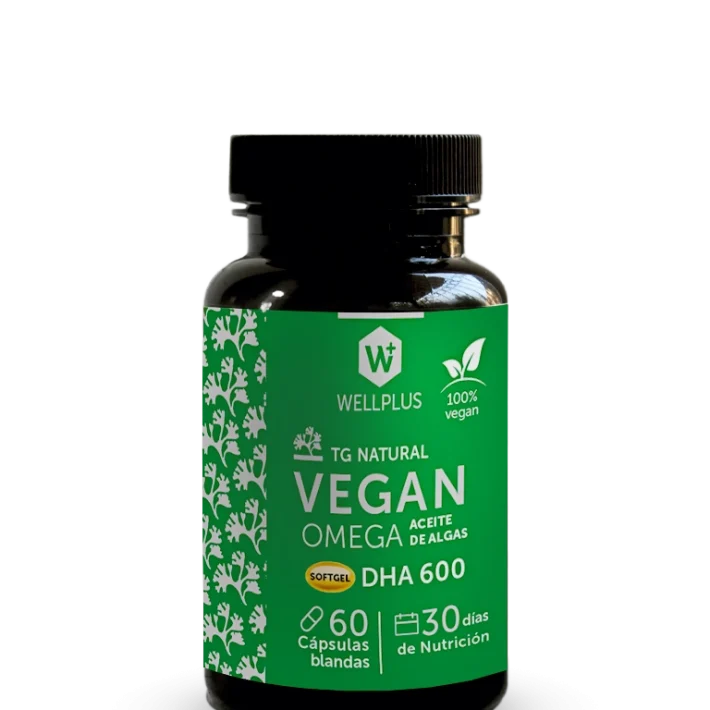 Vegan Omega 600 DHA-600 60 Cápsulas Wellplus