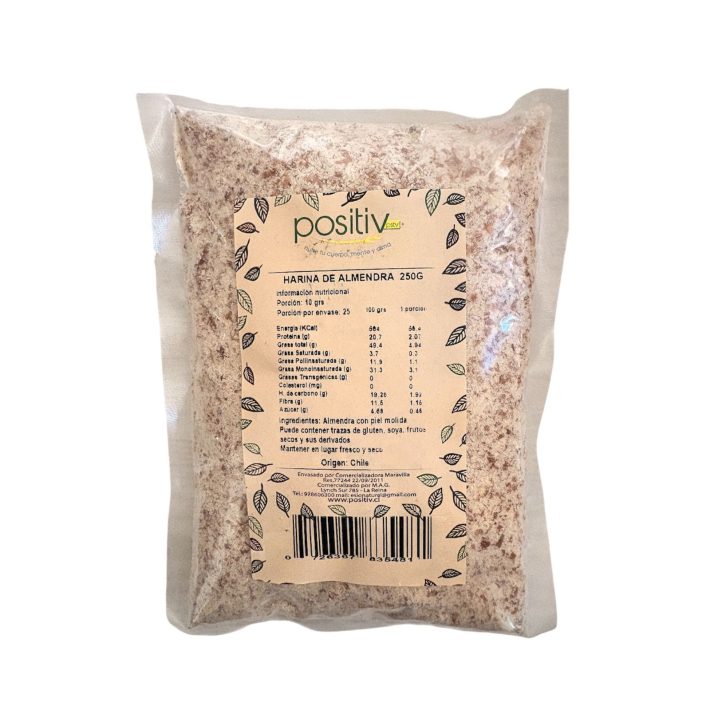 Harina de almendra con piel 250gr Positiv