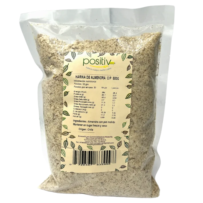 Harina de almendras con piel 500gr Positiv