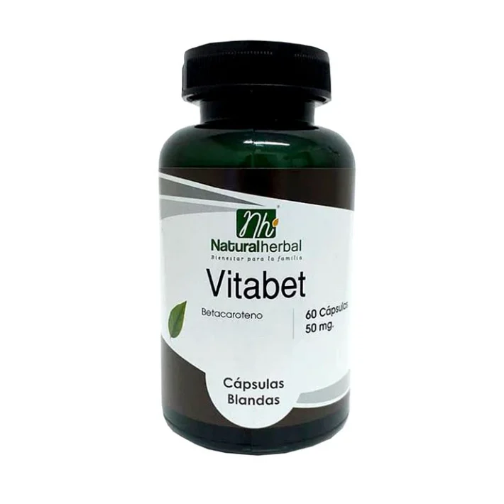 Vitabet Betacaroteno 60 Cápsulas 50 mg Natural Herbal