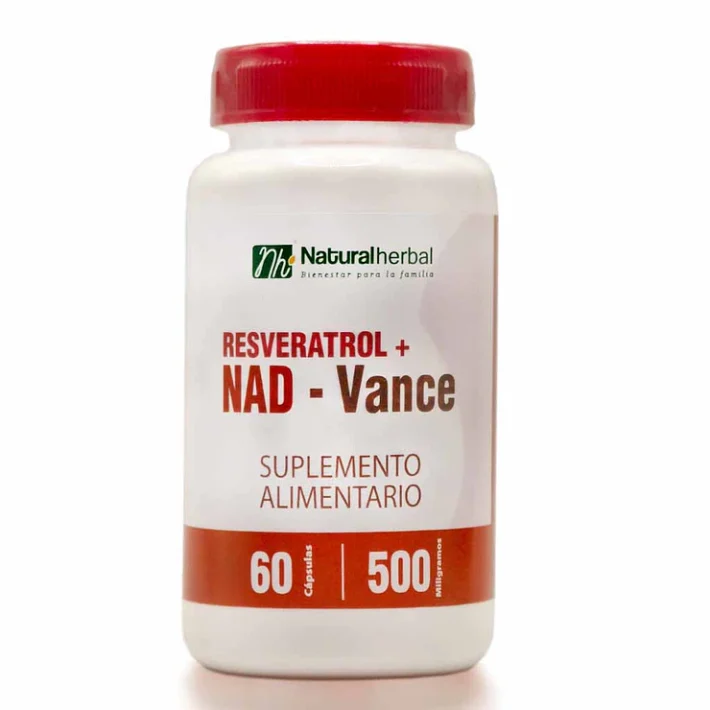 Resveratrol NAD+ Vance 500 mg 60 cápsulas Natural Herbal