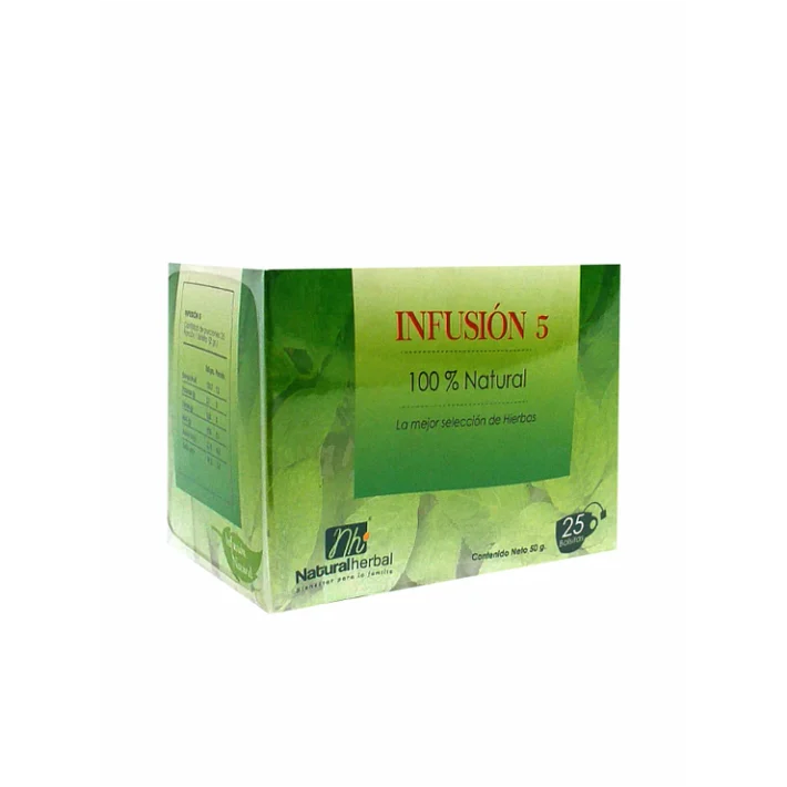 Infusión N° 5 - Natural Herbal 25 Bolsitas: Tu Alivio Digestivo y Calmante Completo