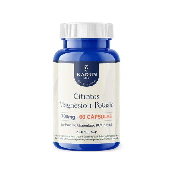 Citratos Magnesio+Potasio 700mg 60 cápsulas Karun life