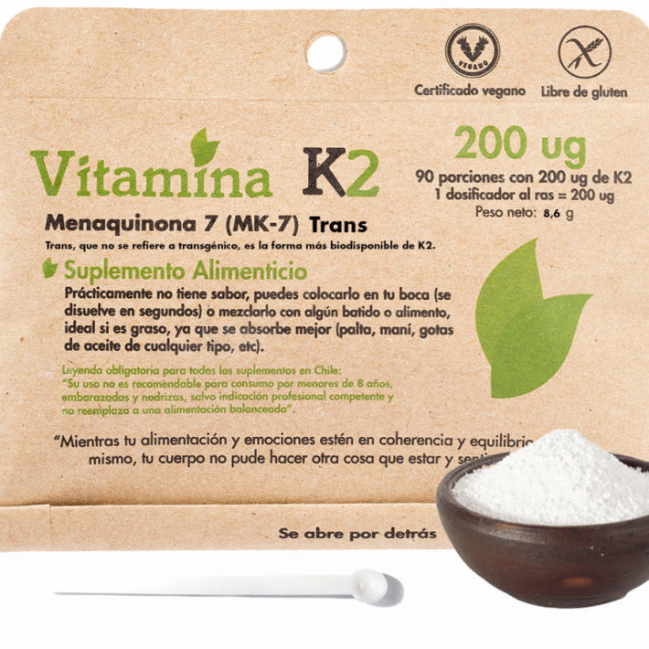 Vitamina K2 Menaquinona 7 (MK-7) 200 ug Dulzura Natural