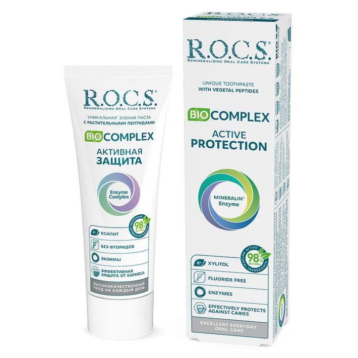 Pasta dental sin Fluor Biocomplex 94g R.O.C.S.