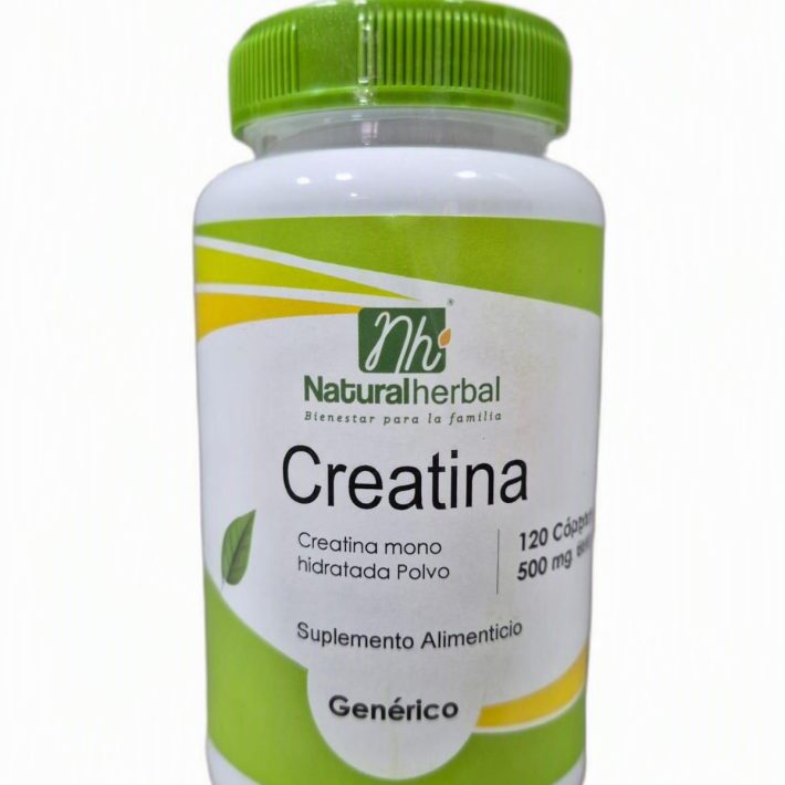 Creatina Genérico 120 cápsulas 500mg Natural Herbal