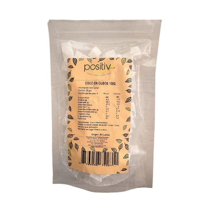 Coco en cubos 100gr Positiv