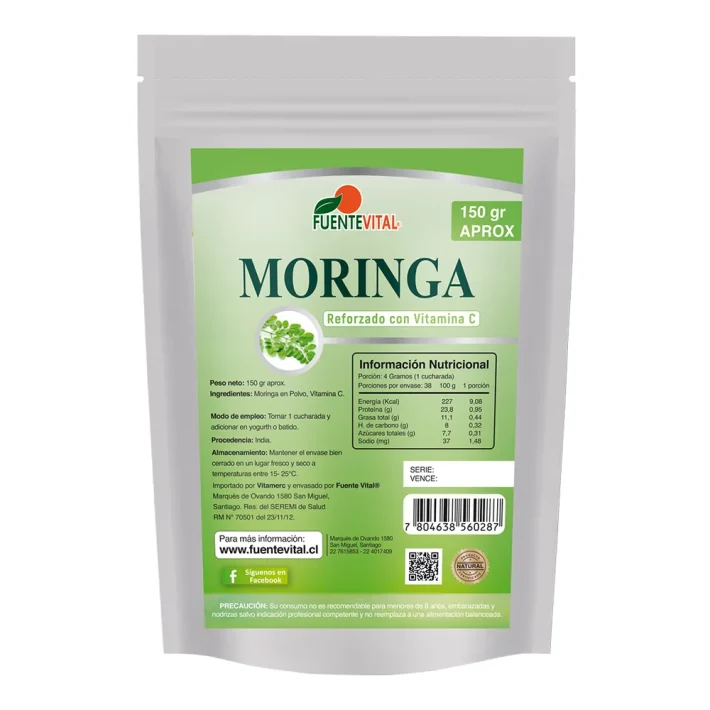 Moringa polvo 150gr reforzado con vitamina c Fuente Vital