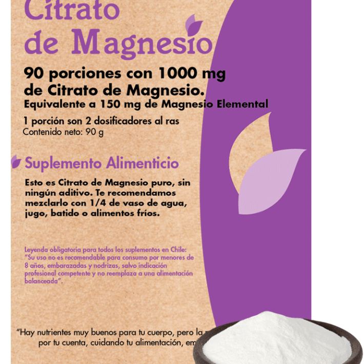 Citrato de Magnesio 90 porciones con 1000mg Dulzura Natural